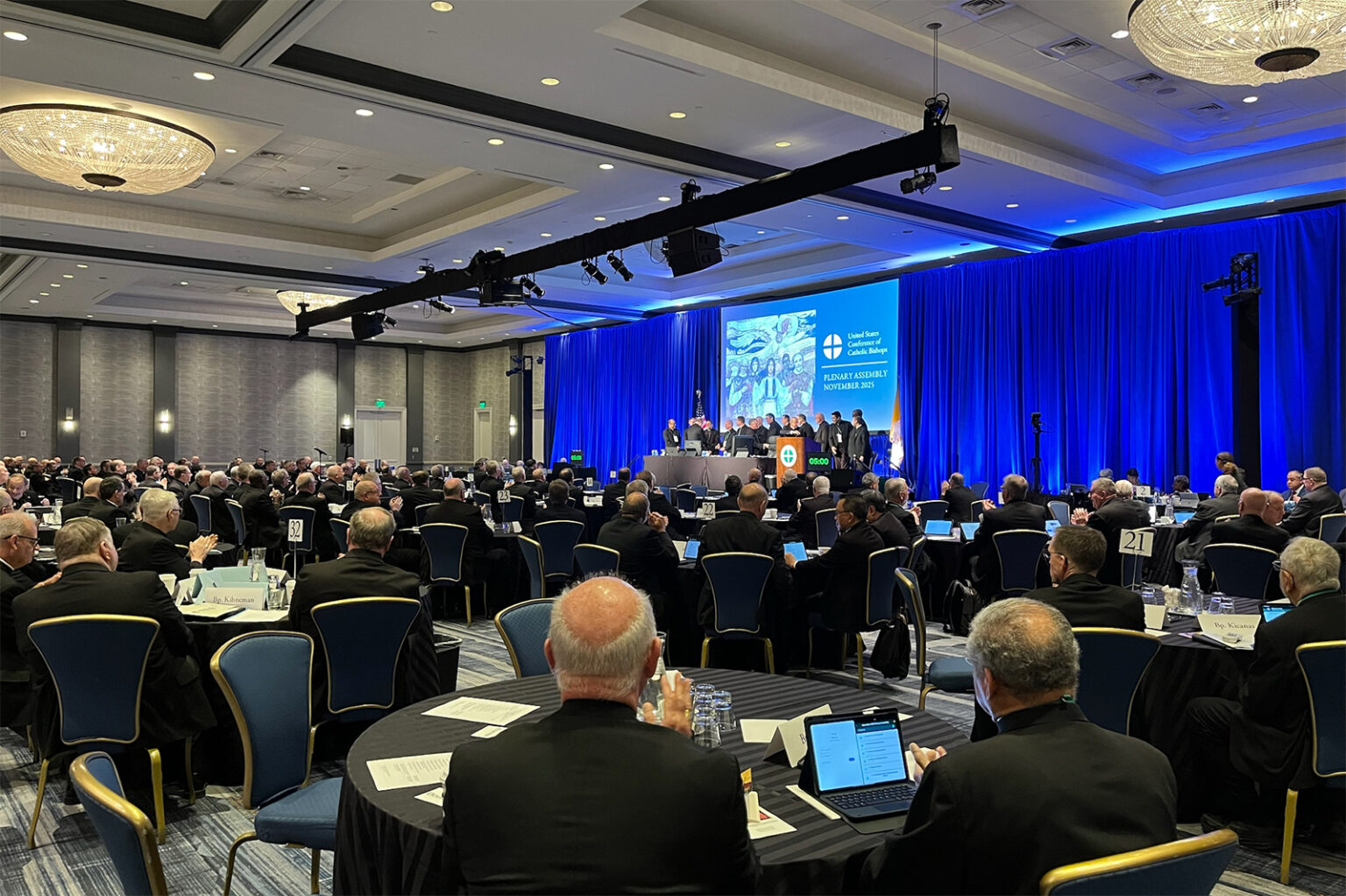 The U.S. Conference of Catholic Bishops meets at the Baltimore Marriott Waterfront hotel, Nov. 11, 2025, in Baltimore. 
