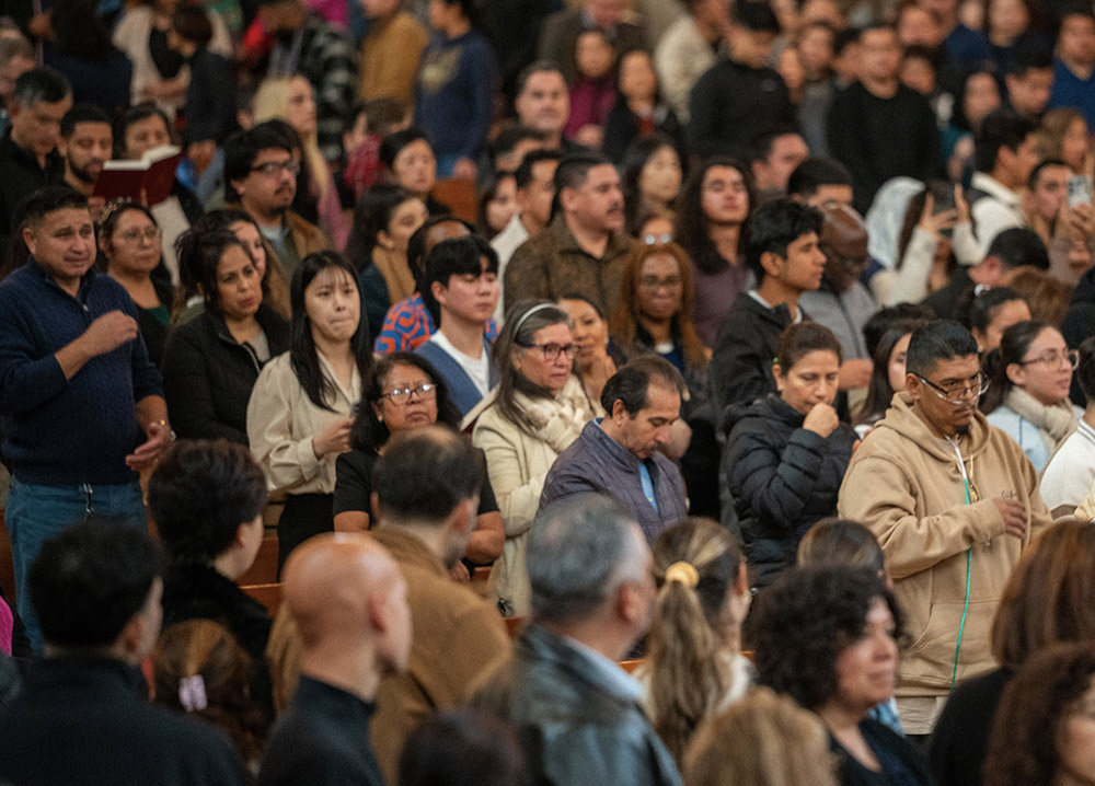 The faithful gather for Mass Dec. 28, 2025, on the feast of the Holy Family at the Cathedral of Our Lady of the Angels in Los Angeles. (OSV News/Los Angeles Archdiocese/Courtesy of John Rueda)