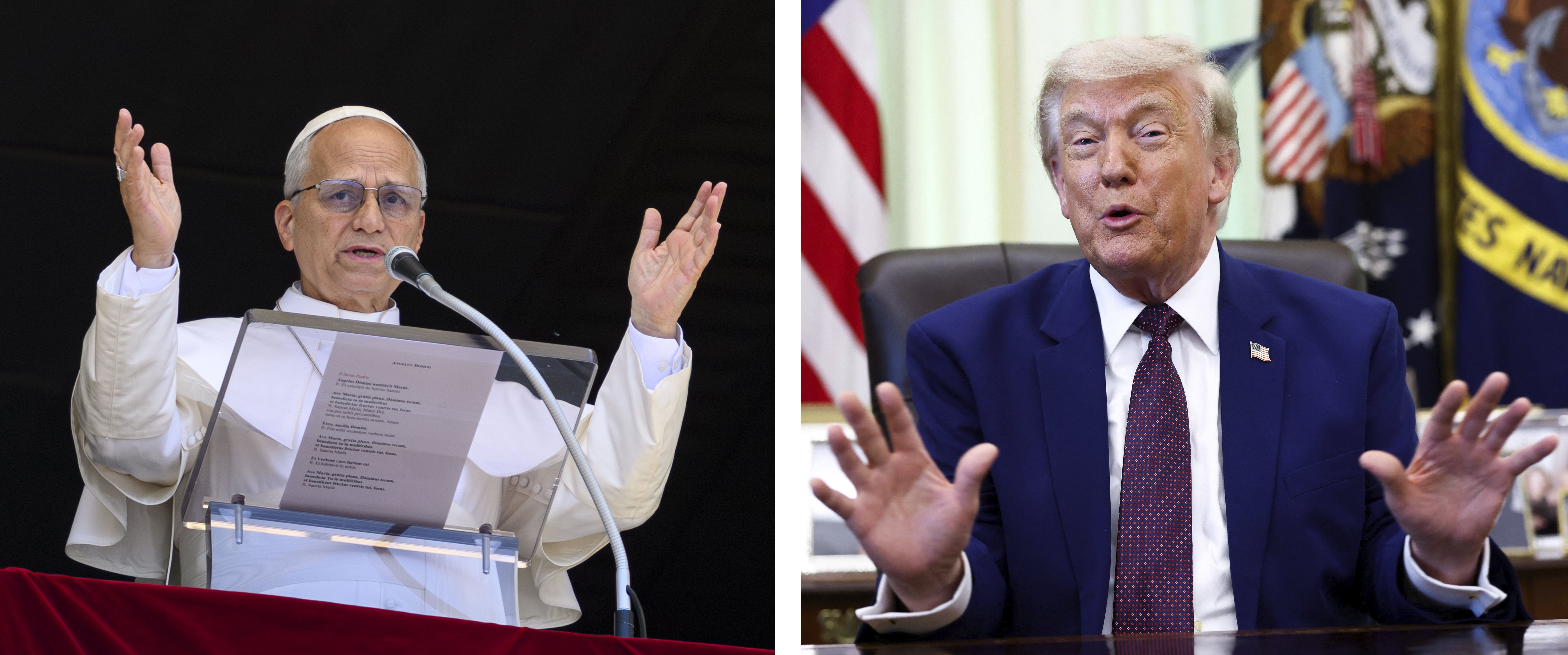 Pope Leo and Donald Trump composite image
