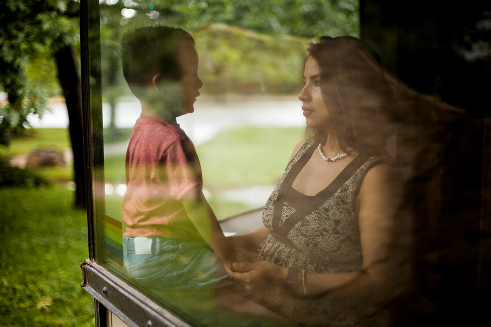 Ingrid Encalada Latorre and her son in sanctuary in Colorado in the documentary "Si Pudiera Quedarme" (PBS/Theo Rigby)