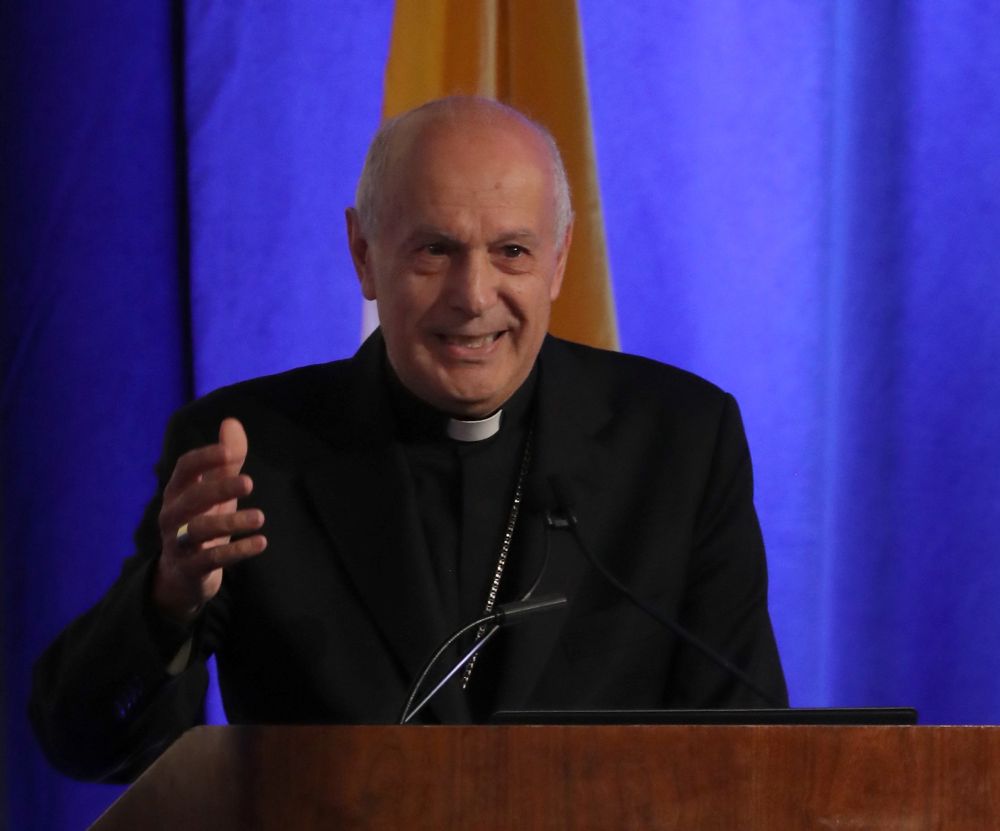 Archbishop Gabriele Caccia, the Vatican's new apostolic nuncio to the United States, speaks June 10, 2026, during the annual spring meeting of the U.S. Conference of Catholic Bishops in Orlando, Fla. (OSV News/Bob Roller)