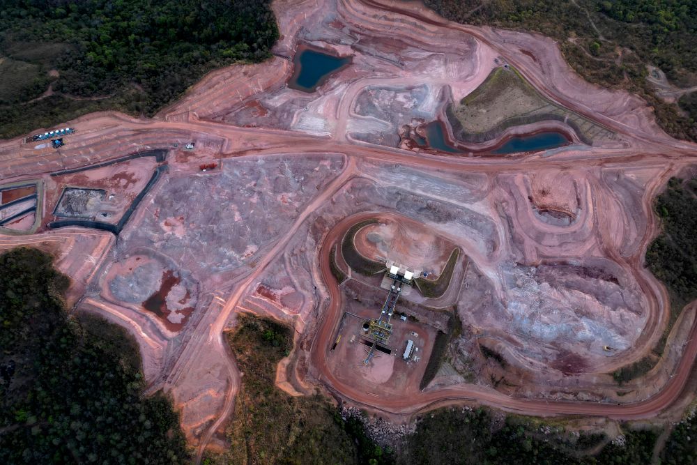 A mine operated by Serra Verde Mining in Minacu, Goias state, Brazil, July 28, 2025, produces rare earth elements, including neodymium, praseodymium, terbium and dysprosium which are essential for the production of permanent magnets. (AP/Eraldo Peres, file)