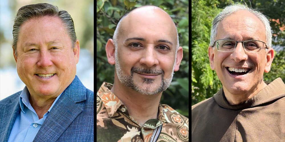 From left: John Flaherty (Courtesy of Loyola Marymount University); Antonio Gómez (Courtesy of Antonio Gómez); Franciscan Br. Rufino Zaragoza (Courtesy of Oregon Catholic Press)