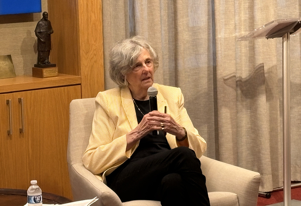 Phyllis Zagano, professor at Hofstra University, author and scholar of religious studies, presents her new book The Vatican and Women Deacons at the America Media headquarters in New York, May 21, 2026. (NCR photo/Camillo Barone)