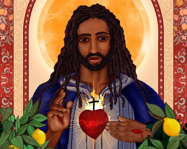 Black Sacred Heart art by And Her Saints