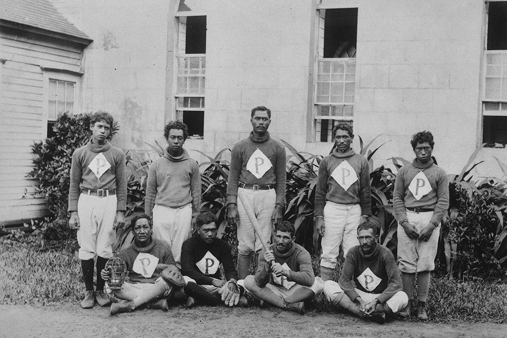 Baseball was one of the activities Joseph Dutton organized at the Baldwin Home for Boys in Kalawao, Molokai, Hawaii. (Courtesy of Hawaii State Archives)