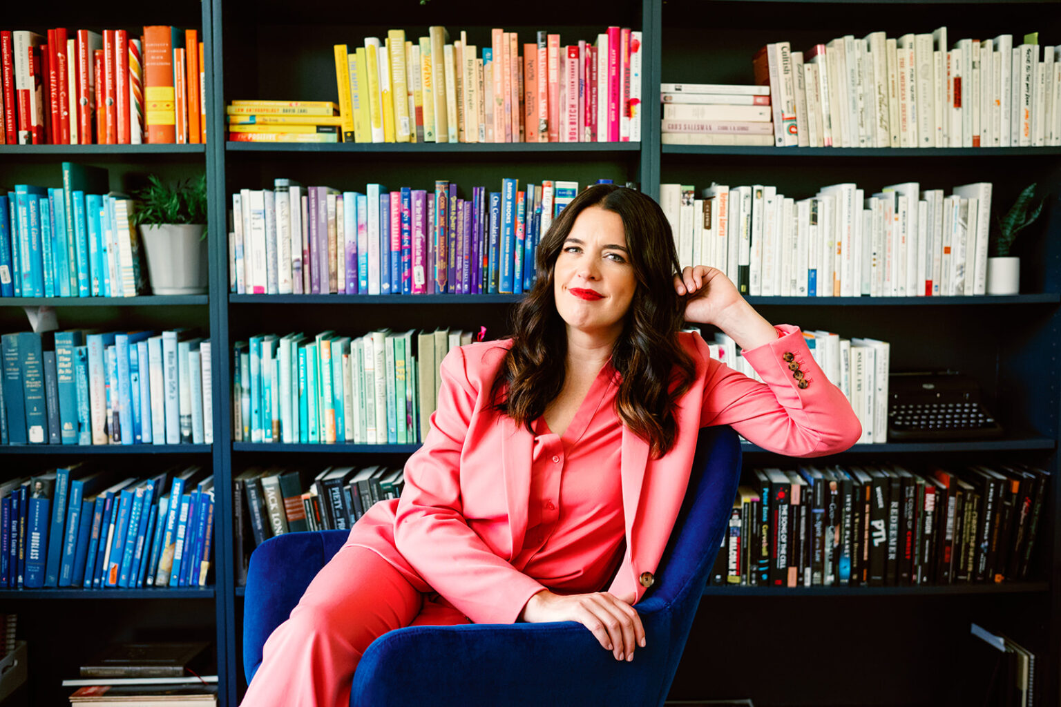 Bowler at home in library