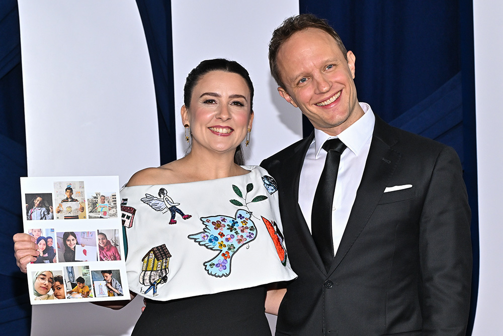 Honoree Rachel Accurso (aka Ms. Rachel) and husband Aron Accurso attend the Glamour Women of the Year Awards Nov. 4, 2025, in New York. (AP/Invision/Evan Agostini)