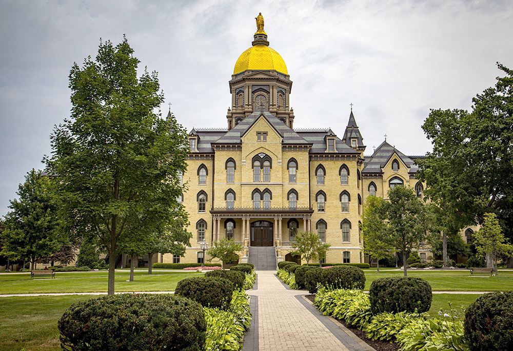 The Golden Dome with its statue of Mary is seen Aug. 6, 2021, atop the administration building of the University of Notre Dame in Notre Dame, Indiana. (OSV News/Chaz Muth)