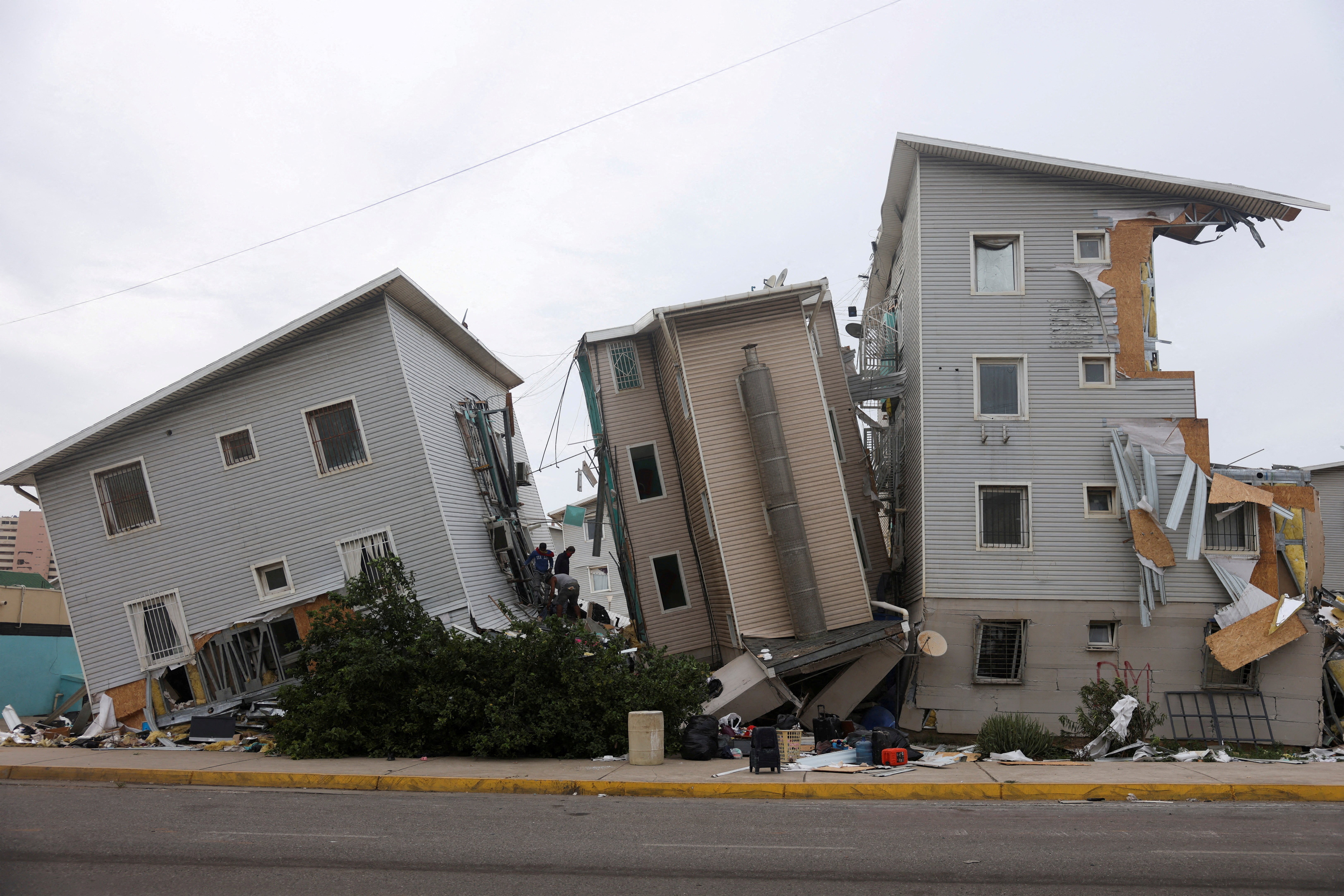 Destroyed buildings are seen in La Guaira, Venezuela, July 17, 2026