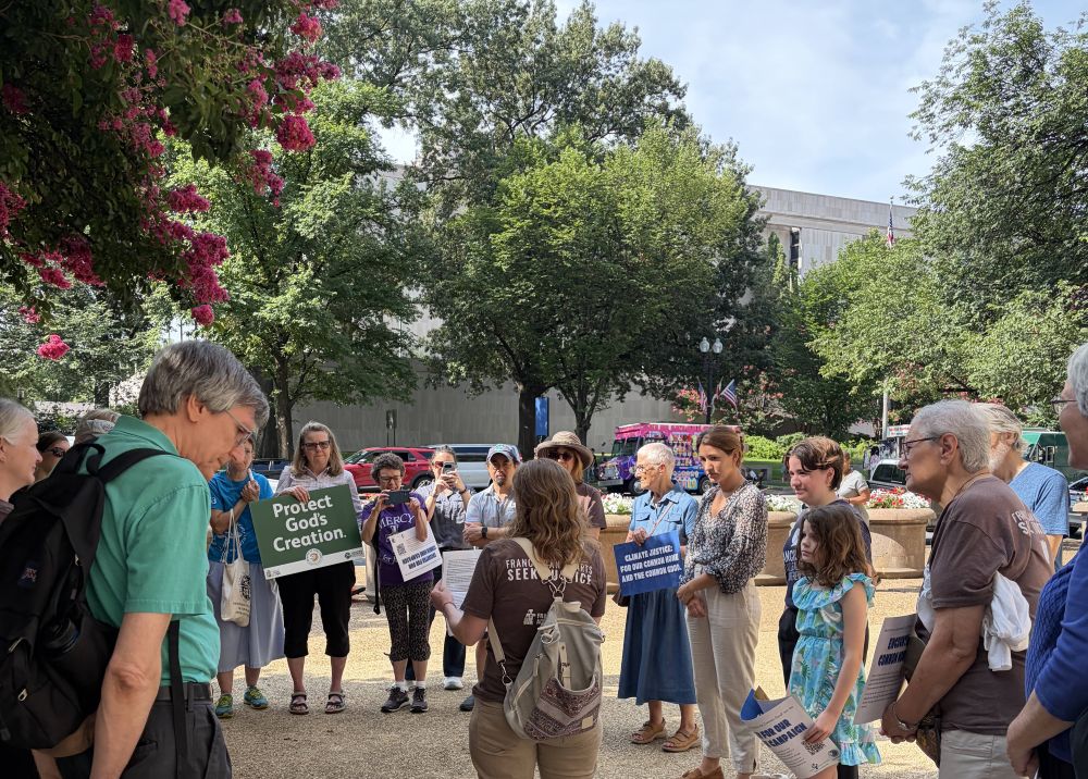 Approximately two dozen Catholics held a prayer service July 24 outside headquarters for the U.S. Environmental Protection Agency in Washington, D.C. The gathering was intended to protest actions taken by the agency under the Trump administration that Catholics say devalue human life and the environment. (Catholic Climate Covenant)