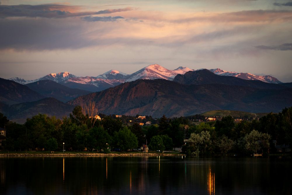 Photo of mountains in Colorado, with purple cast