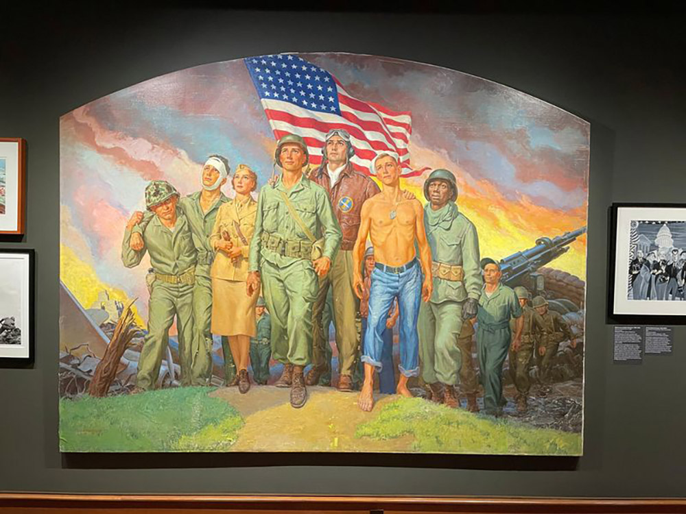 Robert Lynn Lambdin, [Heroes of World War II], 1958, oil on canvas. Bridgeport Public Library Collections