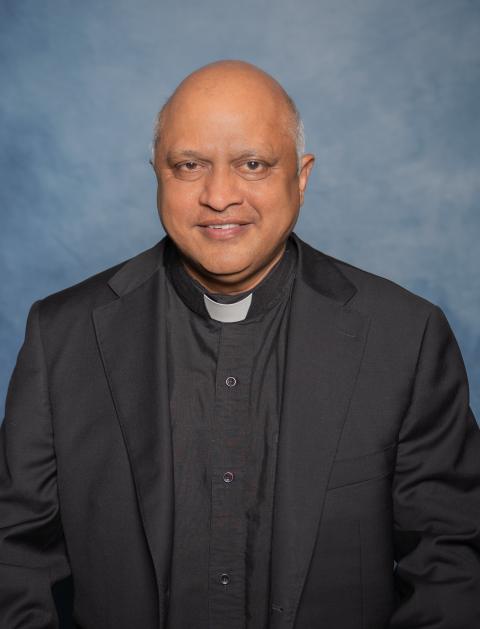 Father Raj "Arul" Carasala, pastor of Sts. Peter and Paul Parish in Seneca, Kansas, who was fatally shot in his rectory April 3, 2025, is pictured in an undated photo.. Archbishop Joseph F. Naumann of Kansas City, who traveled to Seneca to console the community and celebrate a Mass, called the attack a "senseless act of violence" and mourned the loss of a "beloved priest, leader and friend." (OSV News photo/courtesy Archdiocese of Kansas City)