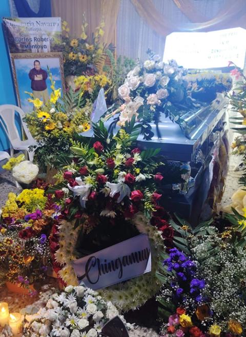 Roberto Carlos Montoya Valdez's family held a funeral for him with a small religious service at their home in Jutiapa, Guatemala, Sept. 7, 2025. (Courtesy of the Montoya family)
