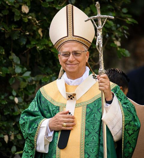 Pope Leo XIV celebrates Mass "for the care of creation" on the grounds of the Borgo Laudato Si' ecology center in Castel Gandolfo, Italy, July 9, 2025. (CNS/Cristian Gennari, pool)