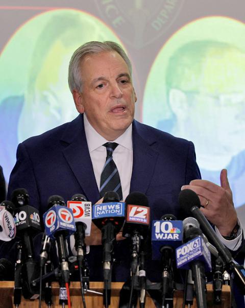 Rhode Island Attorney General Peter Neronha speaks during a news conference in Providence Dec. 18, 2025. (OSV News/Reuters/Brian Snyder)