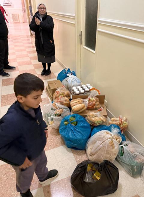 A Lebanese child impacted by the war in southern Lebanon is pictured at the aid office of the Sisters of Jesus and Mary in Beirut, in March 2026. (Courtesy of Rima Abi Karam)