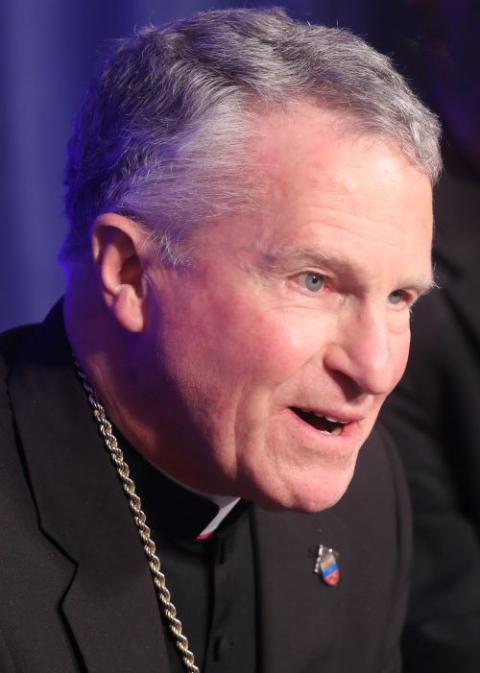 Archbishop Timothy Broglio of the U.S. Archdiocese for the Military Services, responds to a question during a Nov. 11, 2025, news conference during the fall general assembly of the USCCB in Baltimore. (OSV News/Bob Roller)