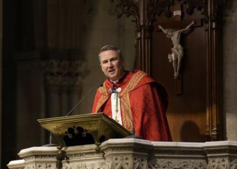 Archbishop Ronald Hicks delivers the homily during evening prayer at St. Patrick's Cathedral in New York City Feb. 5, 2026, on the eve of his formal installation as archbishop of the Archdiocese of New York. (OSV News/The Good Newsroom/Gregory A. Shemitz)
