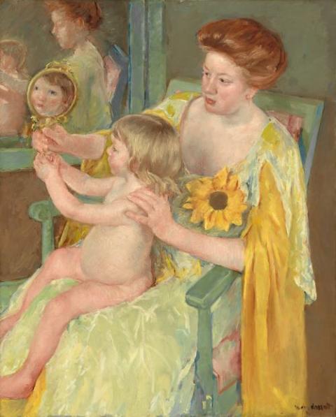 The American impressionist Mary Cassatt's "Woman with a Sunflower" reveals as much progressive symbolism as painterly skill, as the sunflower was a symbol of the women's suffrage movement. (National Gallery of Art)