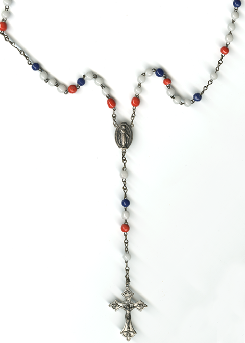 A rosary with elements of religious devotion and patriotic colors (Courtesy of The Marian Library/University of Dayton)