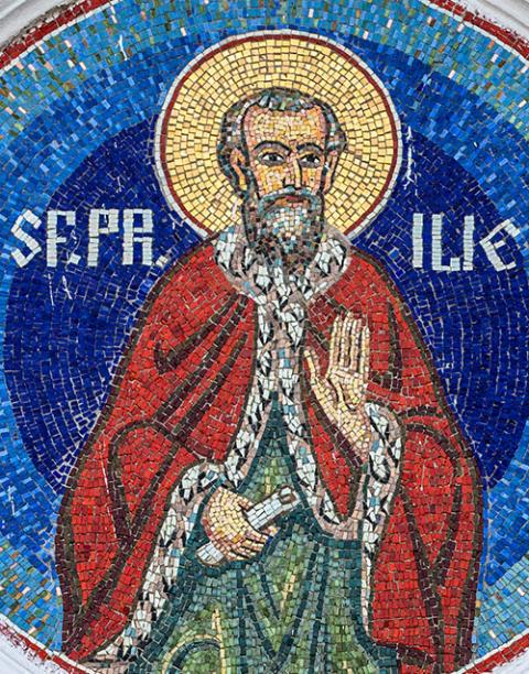Mosaic of the prophet Elijah at the Tiganesti monastery in Romania (Dreamstime/Wirestock)