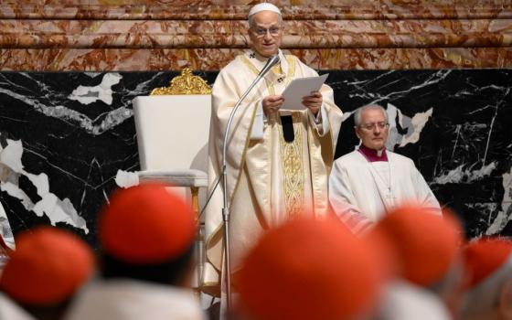 Pope Leo XIV delivers the homily as he celebrates an early morning Mass in St. Peter's Basilica at the Vatican Jan. 8, 2026, during a consistory with cardinals from around the world. (OSV News/Vatican Media/Simone Risoluti)