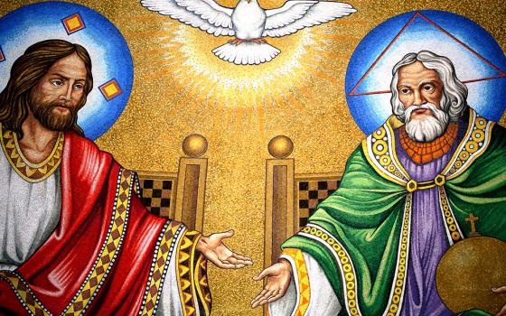 Mosaic tiles depicting the Most Holy Trinity are seen in the Trinity Dome at the Basilica of the National Shrine of the Immaculate Conception in Washington. (OSV News file photo/Tyler Orsburn)