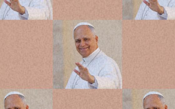 Pope Leo XIV waves as he arrives to lead his weekly general audience in St. Peter's Square at the Vatican April 29, 2026. (GSR graphic/Olivia Bardo; OSV News photo/Reuters/Remo Casilli)