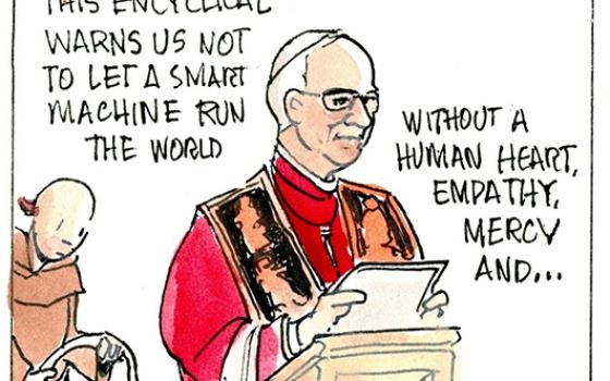As Pope Leo's encyclical launches, Brother Leo finds a power cord.