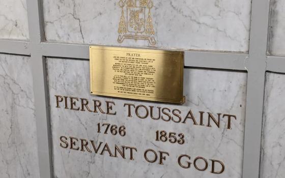 The tomb of Venerable Pierre Toussaint in the crypt of St. Patrick's Cathedral in New York. 