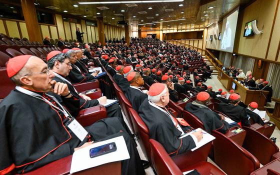 Cardinals from around the world attend a Jan. 8, 2026, session of a consistory with Pope Leo XIV at the Vatican, held Jan. 7-8. (OSV News/Vatican Media/Simone Risoluti)