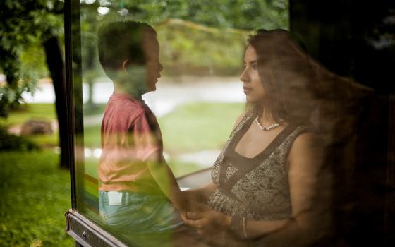 Ingrid Encalada Latorre and her son in sanctuary in Colorado in the documentary "Si Pudiera Quedarme" (PBS/Theo Rigby)