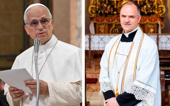 In a combination photo Pope Leo XIV is pictured speaking in northern Italy, June 20, 2026, and Fr. Davide Pagliarani, superior general of the traditionalist Society of St. Pius X, is pictured in 2018 in Econe, Switzerland. (OSV News/Vatican Media/Mario Tomassetti and CPP/KNA/Jean-Matthieu Gautier)