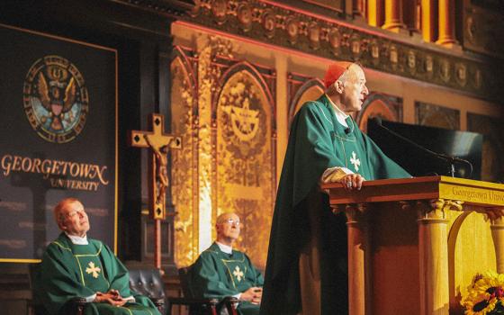 IMG_0040 (1).jpg Washington Cardinal Robert McElroy presides at Mass during the Outreach conference June 20, 2026, in Gaston Hall at Georgetown University. (Courtesy of Outreach and America Media/Kevin Christopher Robles)