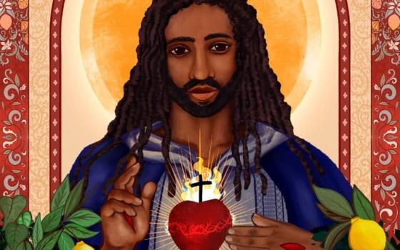 Black Sacred Heart art by And Her Saints