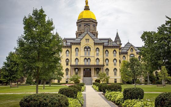 The Golden Dome with its statue of Mary is seen Aug. 6, 2021, atop the administration building of the University of Notre Dame in Notre Dame, Indiana. (OSV News/Chaz Muth)