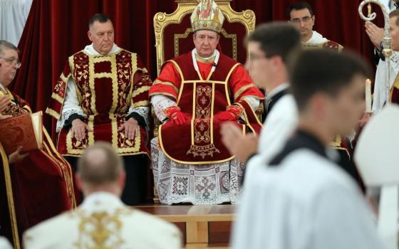 The Society of St. Pius X's Bishop Alfonso de Galarreta is seen July 1, 2026, in Écône, Switzerland, during a liturgical service for the consecration of SSPX bishops. Galarreta, along with Bishop Bernard Fellay of SSPX and four newly consecrated bishops were excommunicated by the Vatican July 2, as the consecration lacked the mandate of the pope and was decreed to be schismatic. (OSV News/CPP)